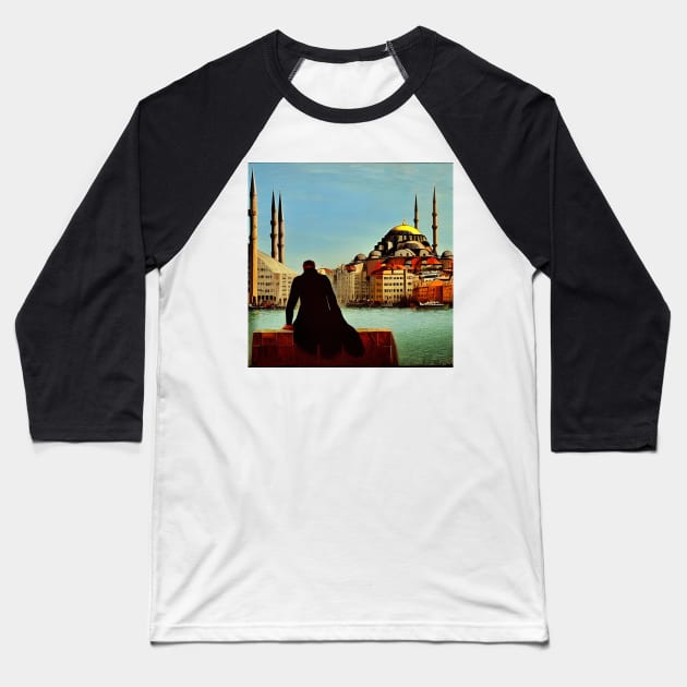 Somewhere between Italy and Turkey Baseball T-Shirt by Crestern